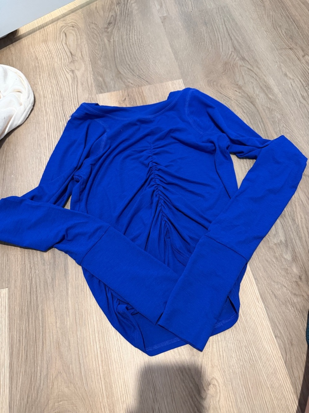 FP Movement by Free People Electric Blue Ruched Long Sleeve Top